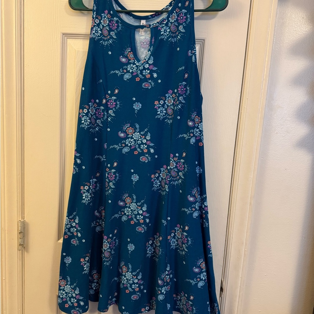 Charming Floral Teal Dress